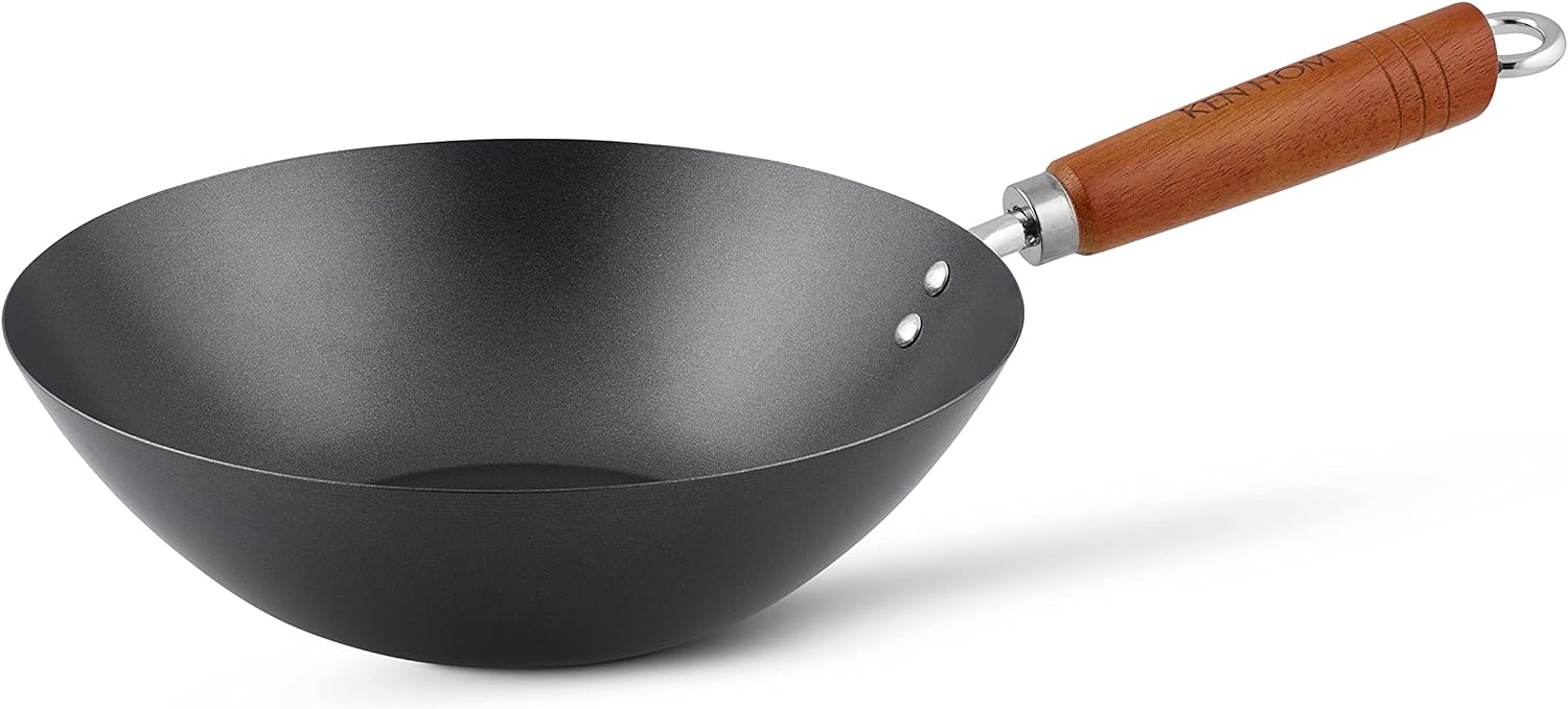 Ken Hom KH327001 Carbon Steel Non Stick Wok | 27 cm