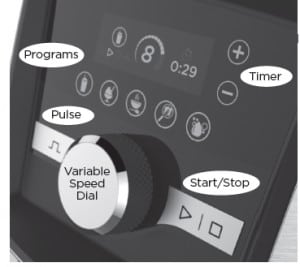 vitamix A3500 controls